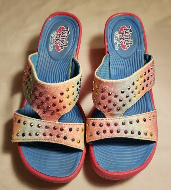 sparkly skechers sandals