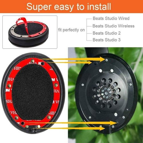 1 par de almohadillas de repuesto para Beats Dre Studio 2 3 inalámbricas/con cable - Imagen 123 de 161