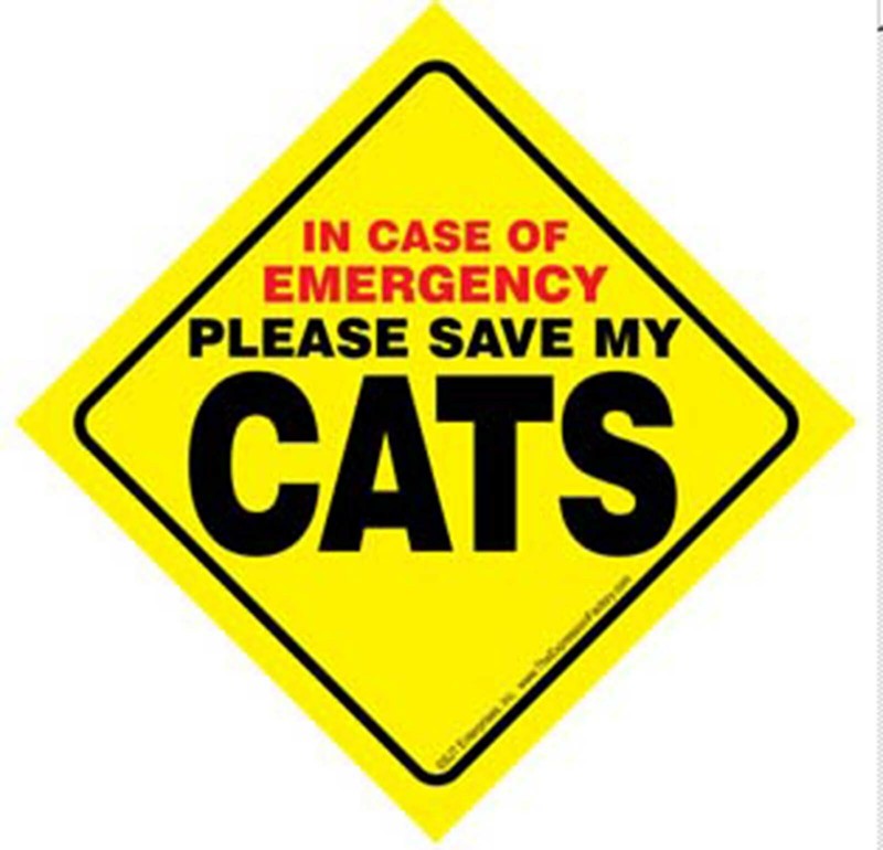 In Case of Emergency Please Save My CATS Sign 