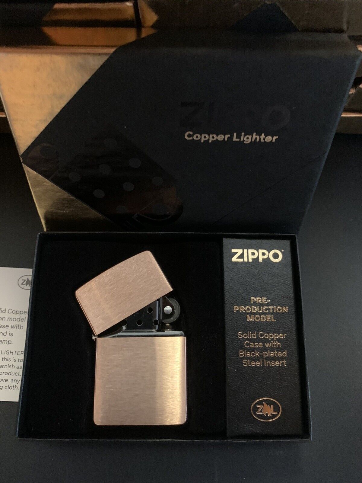 2022 EXClUSIVE SOLID COPPER ZIPPO LIGHTER MINT IN BOX. Available Now for 65.95