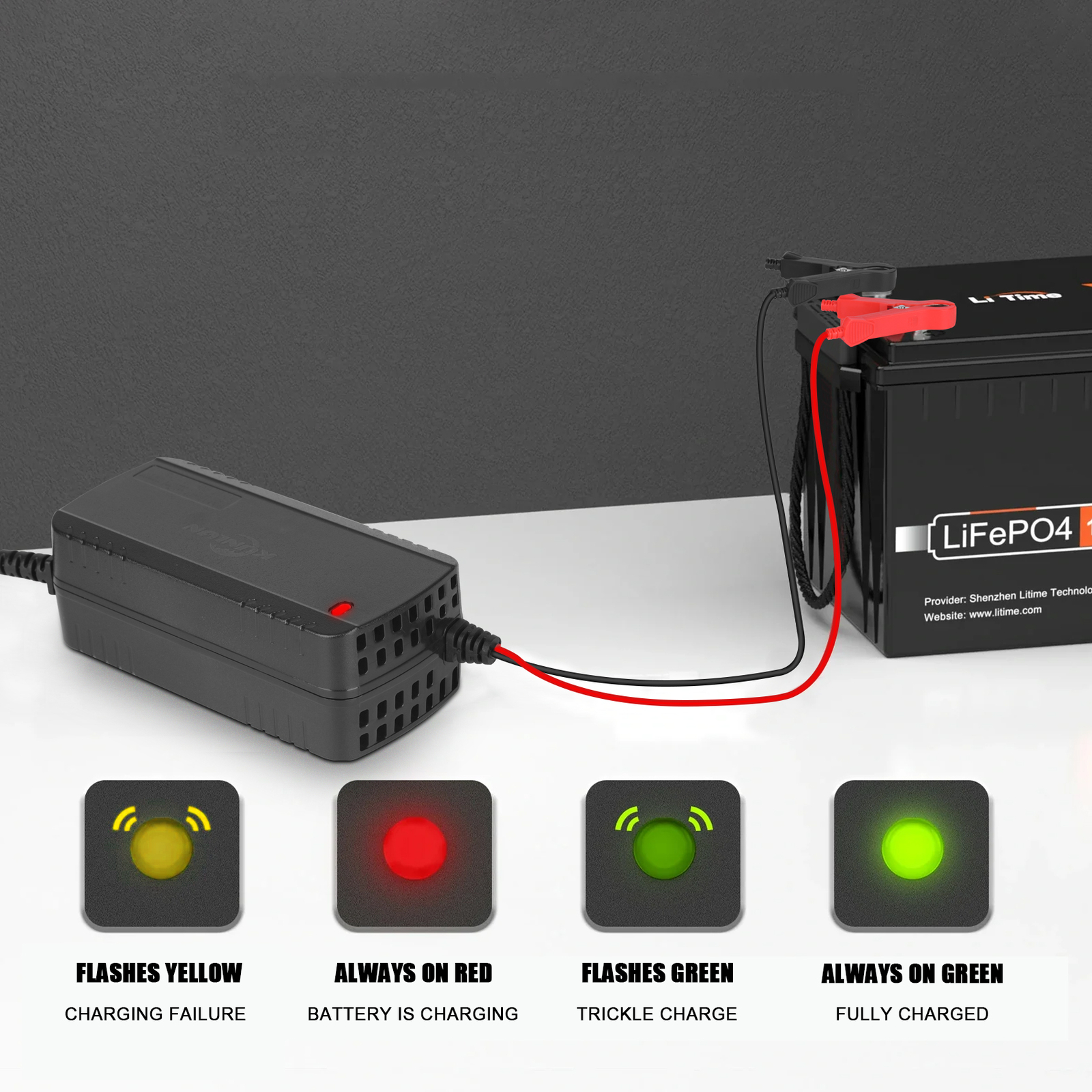 12V 5A Smart Fast Charger for Lithium Iron Phosphate (LiFePO4) Battery 14.6V NEW