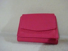 Ladies Pink Genuine Leather Mini Wallet-Coin Pouch, 6 Credit Card Holder & Bills