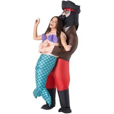 Adult Inflatable Pirate Pick Me Up Costume Mermaid Blow Up Halloween Fancy Dress