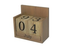 Perpetual Calendar - Solid Wooden Desk Top Office Eternal Blocks Decoration New