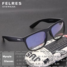 Men Square Sport Nearsighted Glasses Blue Light Blocking Leisure Myopia Glasses