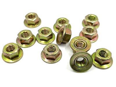 12 pcs 1/4-20 captured loose washer yellow zinc hex nuts j