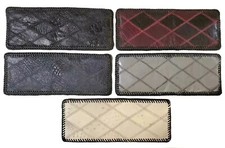 Handmade OSTRICH WALLET Genuine PATCHWORK Leather w Edge LACING Bi-fold Billfold