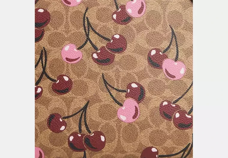NWT🍒Coach Gallery Tote Bag Signature Canvas With Cherry