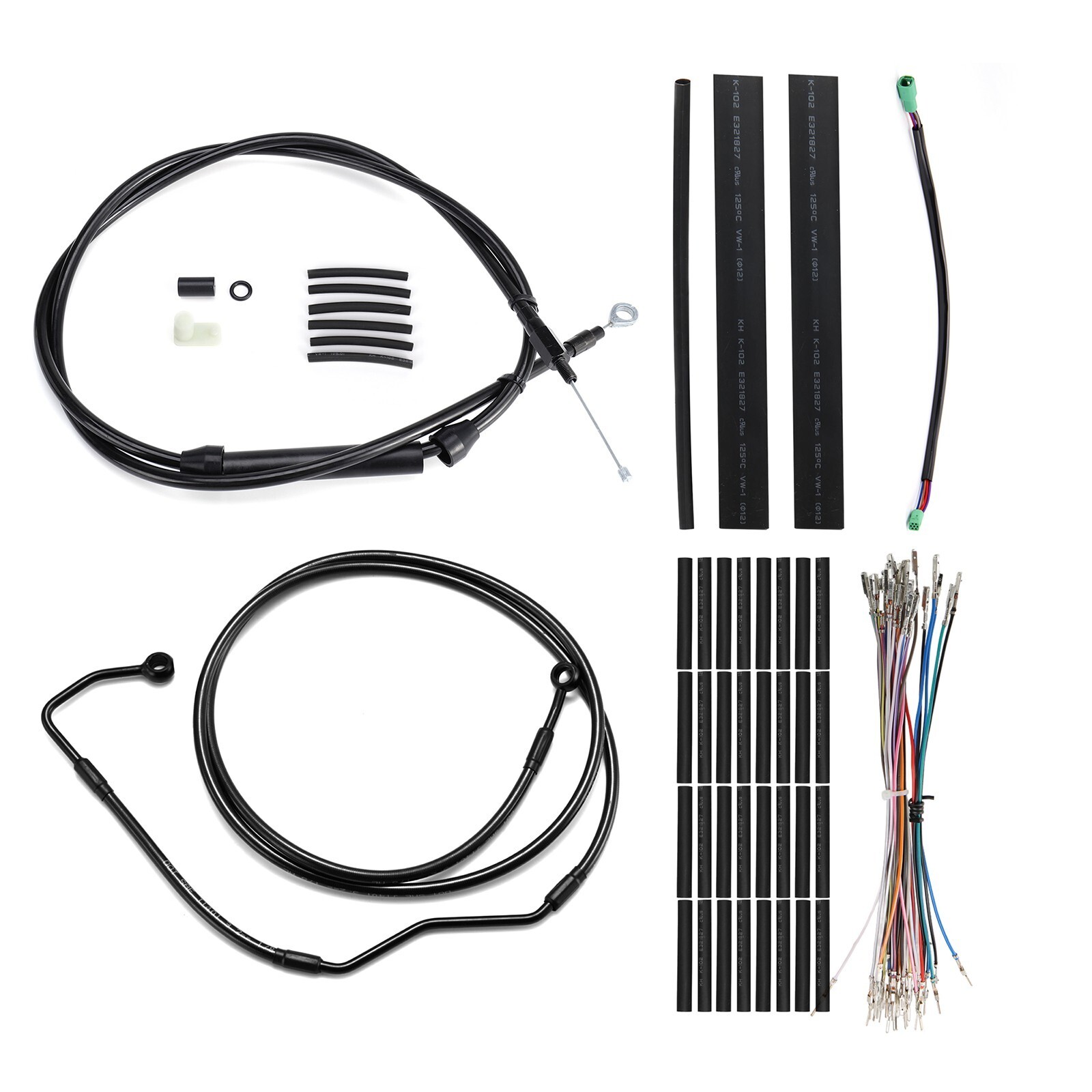 Harley 08-13 Street Road Glide ABS Brake Line Clutch Cable 14