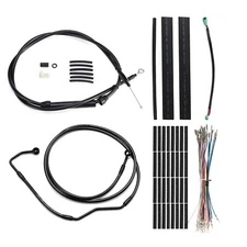 Brake Line Clutch Cable for 08-13 Harley Street Road Glide w/ABS 12" Handlebar