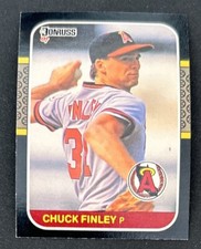 1987 Donruss Chuck Finley Baseball Rookie Card (RC) 407 Angels Pitcher GD/VG O/C. rookie card picture