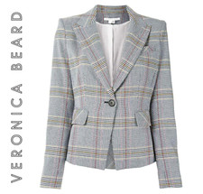 VERONICA BEARD Dickey Jacket Women sz 4 Blue Gray Plaid DANIELLE Blazer NWT SALE