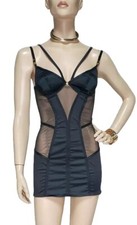 New Versace Black Satin Negligee Dress XS