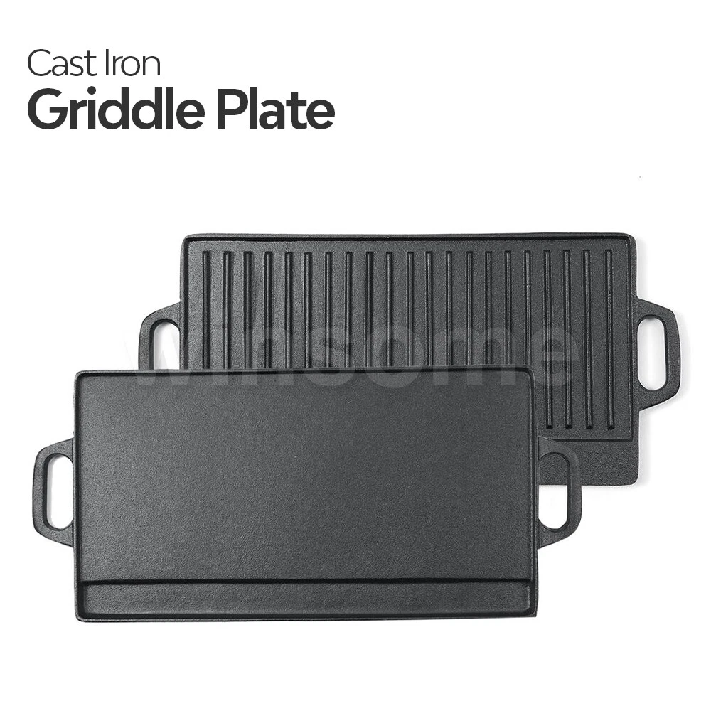 51cm Cast Iron Griddle Plate Fry Pan Grill BBQ Skillet Double Side Reversible
Opens in a new window