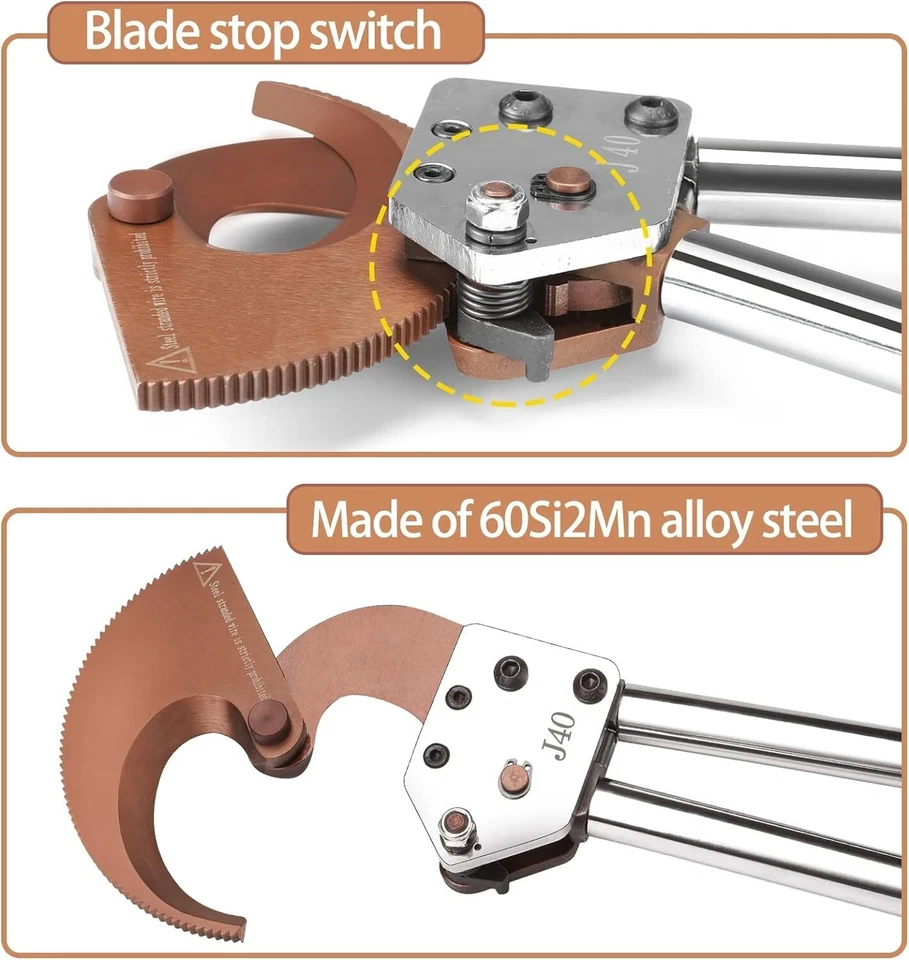 Cortadores De Cables De Trinquete De Alambre De Servicio Pesado Para Cables NUEVO. Foto 3 de 4