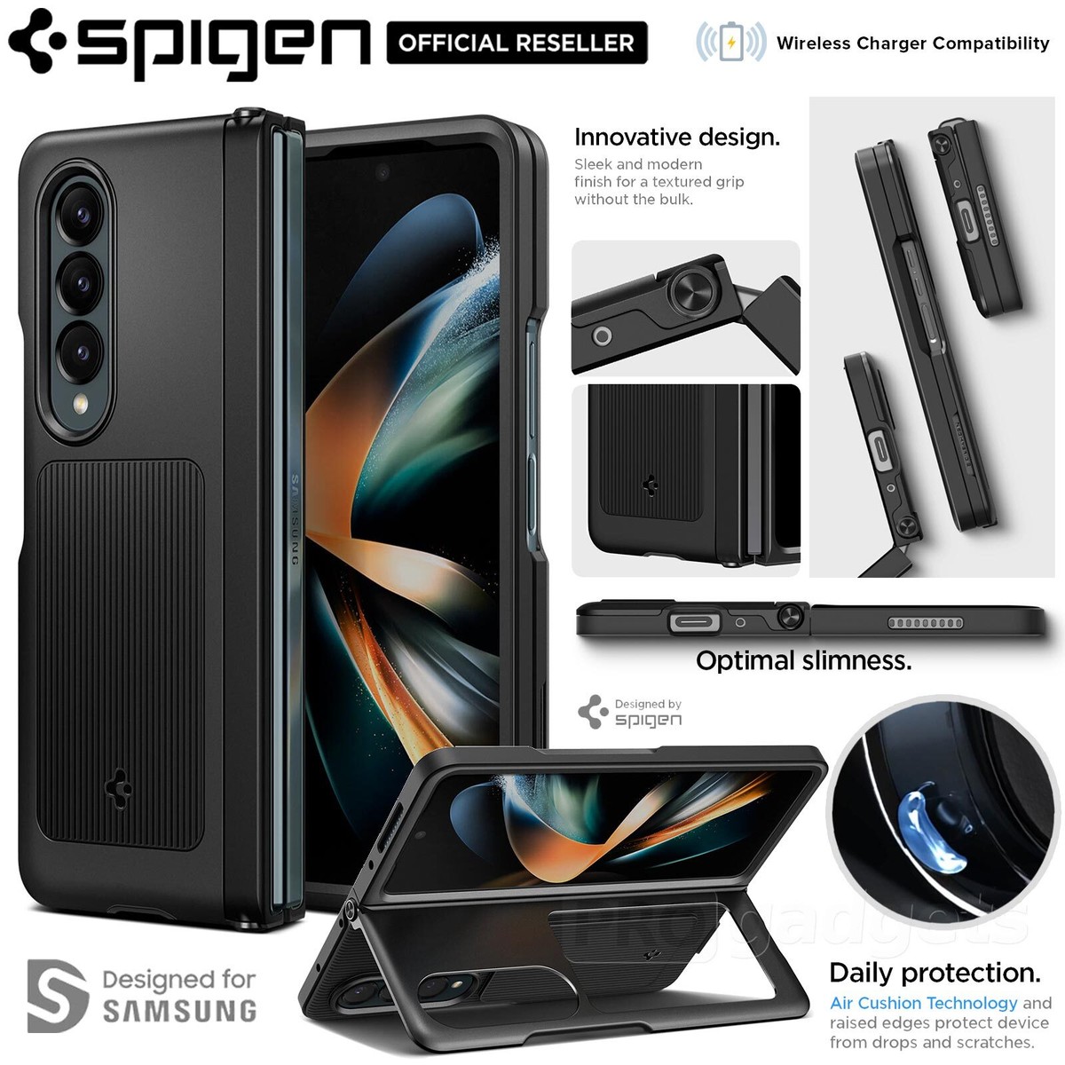 For Samsung Galaxy Z Fold 5G Case SPIGEN Neo Hybrid S Hard PC Stand Cover