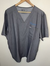 FIGS Technical Collection Scrub Top Men s 2XL Gray V-Neck Medical Uniform XXL