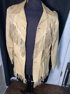 Rare Early 40's Western Style Fringed Buckskin Jacket Sz.M Film Collection