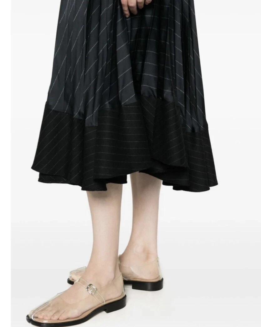 Abito midi gessato a strati Sacai taglia 4 htf