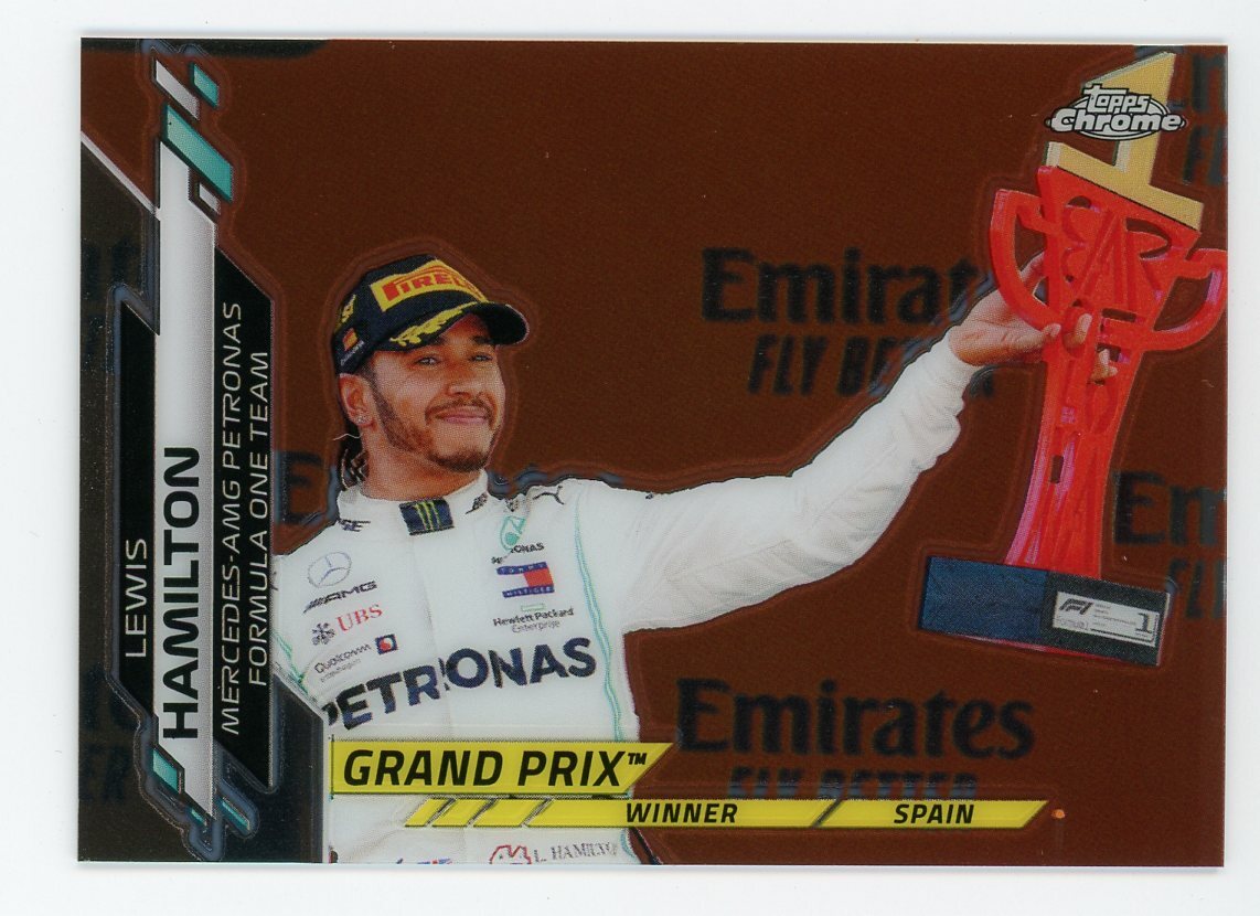 Lewis Hamilton 2020 Topps Chrome Formula 1 F1 #137 Grand Prix Winner Spain