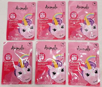 Masque BAR Pretty Animalz Unicorn Facial Sheet Mask - 6 Pack Cleansing Hydrating