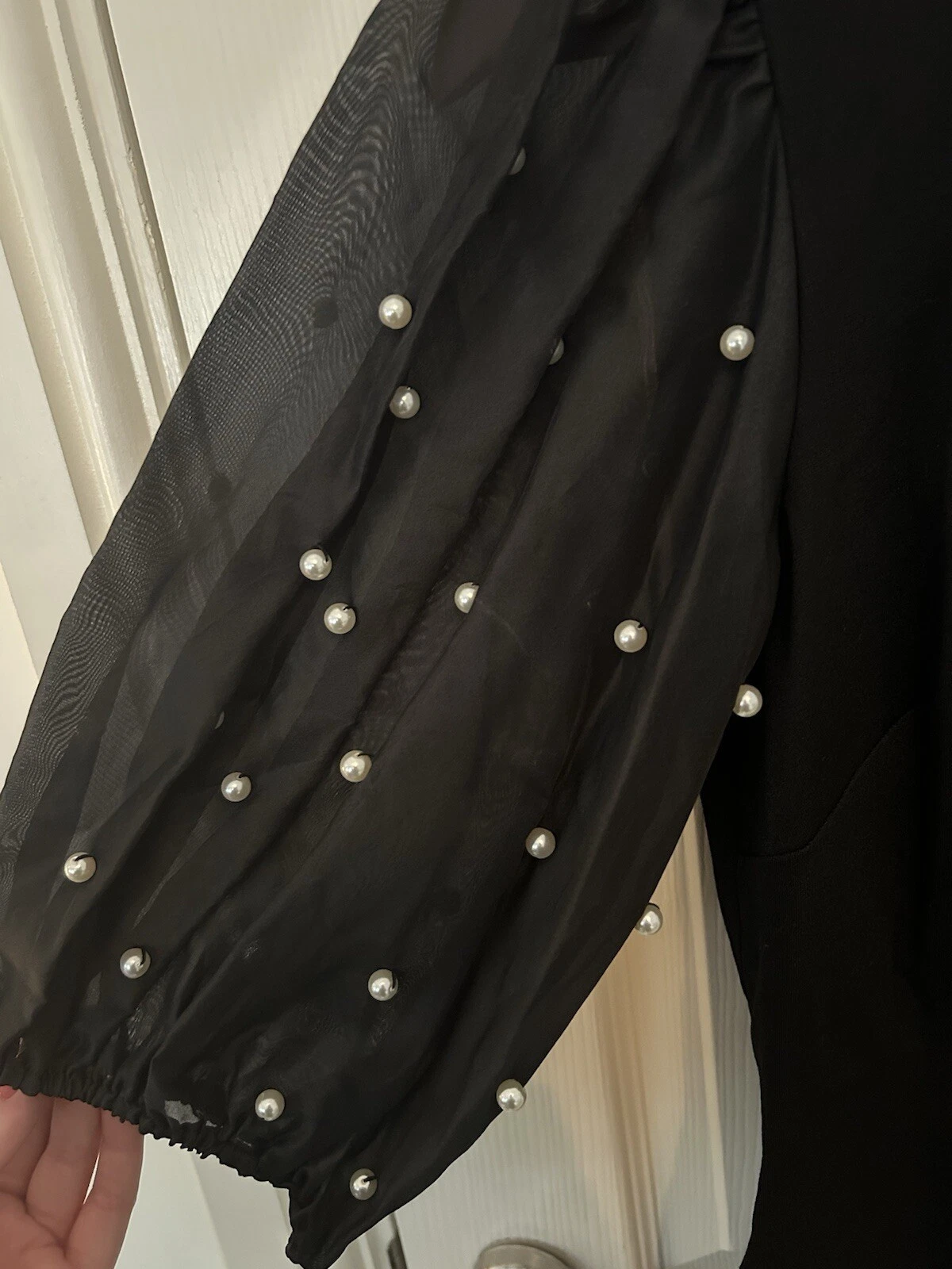 Abito Kate Spade nero manica perlata taglia 8