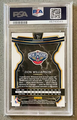 2019-20 Panini Select Basketball #1 Zion Williamson RC Concourse