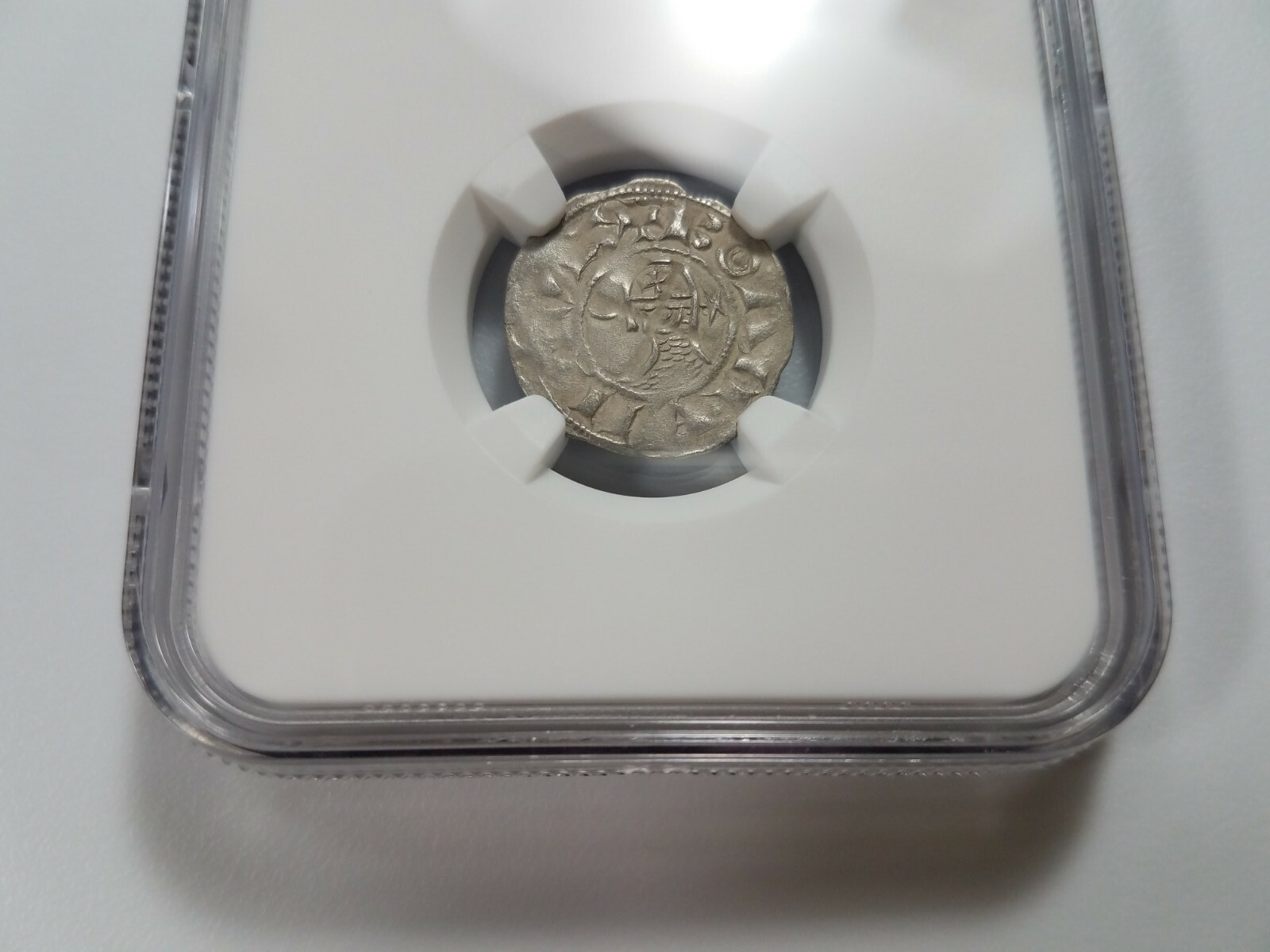 Antioch Bohemond III NGC AU 53 Silver Denier Knights Templar Crusader Holy Cross