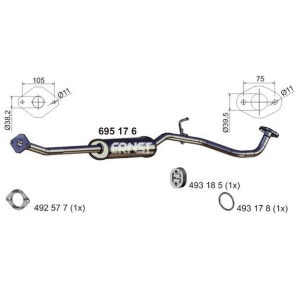 Ernst MittelschalldäMpfer SchalldäMpfer FüR Nissan Note E11 NE11 695176-image