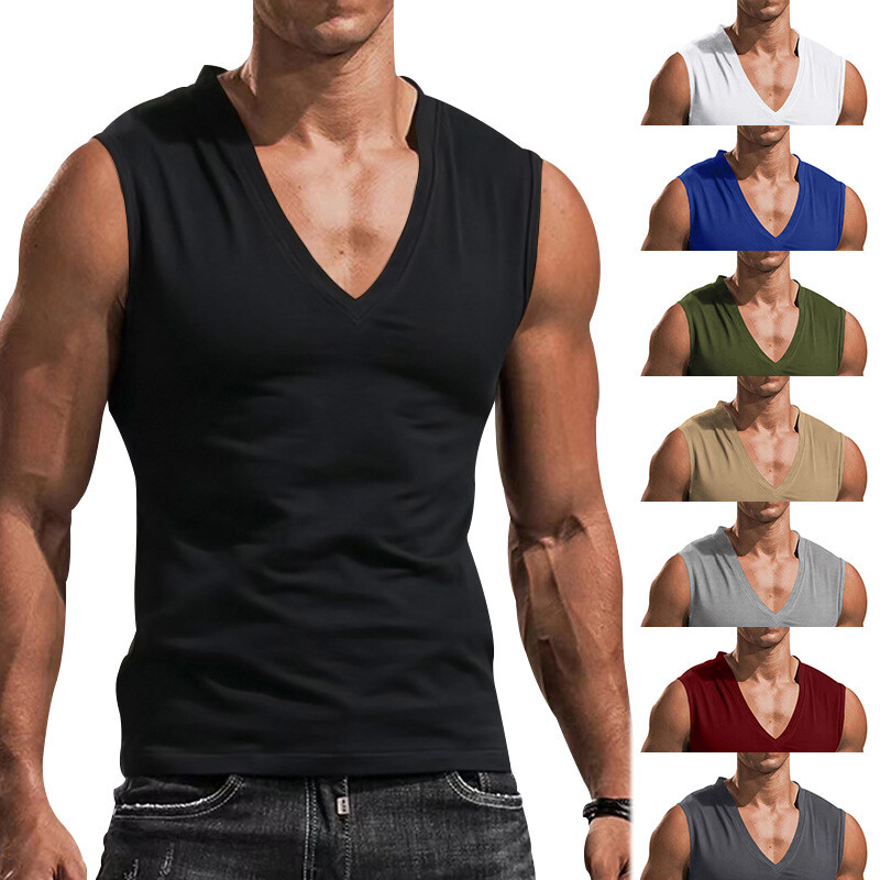 camisetas escotadas para hombre