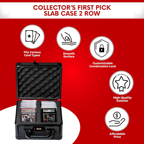 2-reihige Plattenkiste abgestufte Kartenaufbewahrungsbox, für 60+ Kartenplatten, passt PSA, CSG, BG - Bild 3 von 7