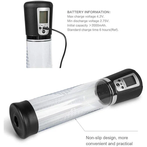 Bomba de pene eléctrica al vacío digital recargable hombre alargador de pene-crecimiento - Foto 11 de 12