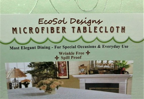 Microfiber Tablecloth 60x84 Light Green Spill Proof Spring Easter EcoSol Designs - Picture 2 of 7