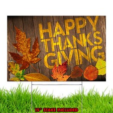 Happy Thanksgiving Turkey Day Holiday Season Fall Decoration Yard Sign Design B5