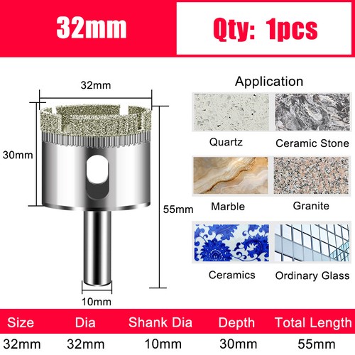 3-200mm Diamond Hole Saw Cutter Drill Bits For Tile Glass Ceramics Marble Stone - Picture 26 of 55