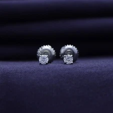 0.04 ct to 0.50 ct Natural Diamond Studs Earrings Screw Back 14K Gold