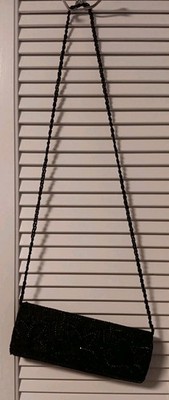 Bijoux Terner Black Beaded Handbag Shoulder Bag Evening Clutch Purse NEW
