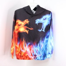 FunnyCoKid Boy's XL Fire Dragon Pullover Graphic Print Youth Hoodie Sweatshirt