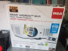 RCA RPJ129 Smart Android Wi-Fi LED Projector 720P HD Built-in Speakers White