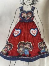 Vintage Daisy Kingdom Handmade Valentine Raggedy Ann Andy Themed Dress So Cute  