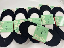 6 3-Packs Peds Women's Super Low Cut Lightweight Liner Socks Black Size E 8-12