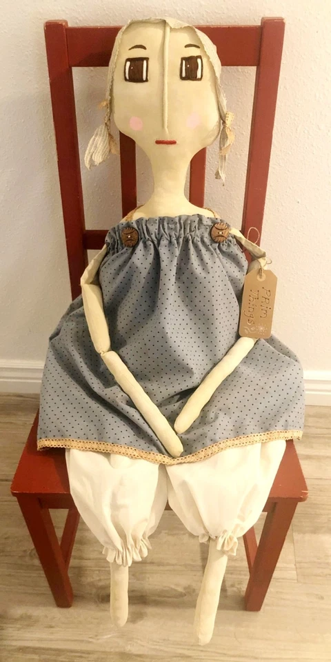 Hecho a pedido, muñeca primitiva, muñeca de arte popular, muñeca de tela, estilo granja Foto 4 de 4