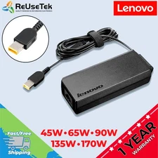 Genuine Lenovo 45W/65W/90W/135W/170W Yellow Square Slim Tip AC Adapter Charger