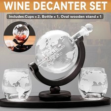 Globe Wine Decanter Set Glass Liquor Dispenser Whiskey Bottle for Home Bar Decor