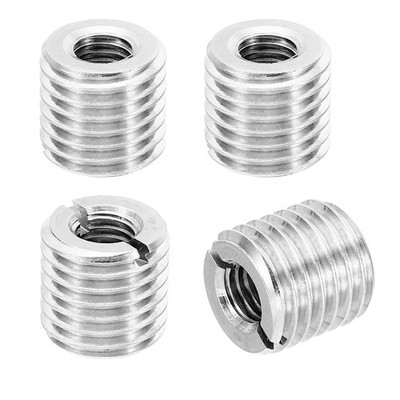 4Pcs M16x M8x15mm Male to Female Thread Repair Insert Silver Tone