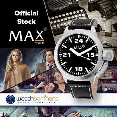 MAX THE CLASSIC WATCH BLACK DIAL S/S CASE LEATHER STRAP 5ATM 42mm DIAM 5-MAX059