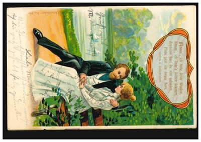 Love postcard lovers in the park: joyfulness and pain, Schöppingen 18.9.1902