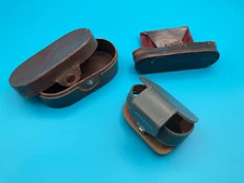 Lot of 3 Small Leather Cases for Camera & Accessories Length from 3.5'' to 5.5''