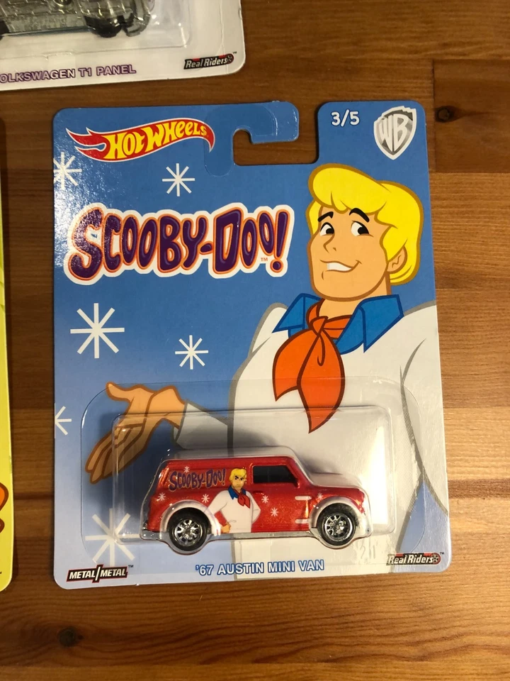 Complete Set of 5 NIB Hot Wheels Premium Collectors Real Riders Scooby Doo 2017 - Image 3 of 4