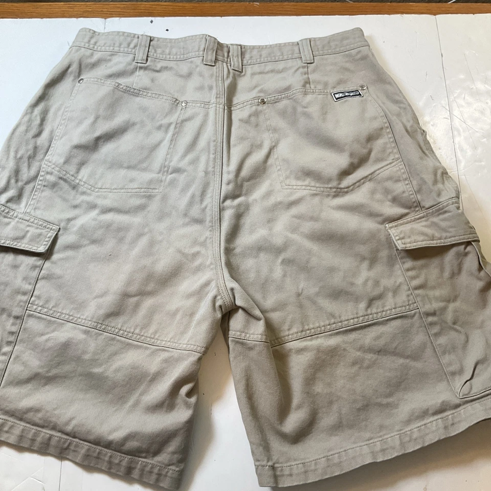 Vintage Mens Vans 90s Skateboard Denim Cargo Shorts Baggy Beige Sz-36 #585 - Image 3 of 4
